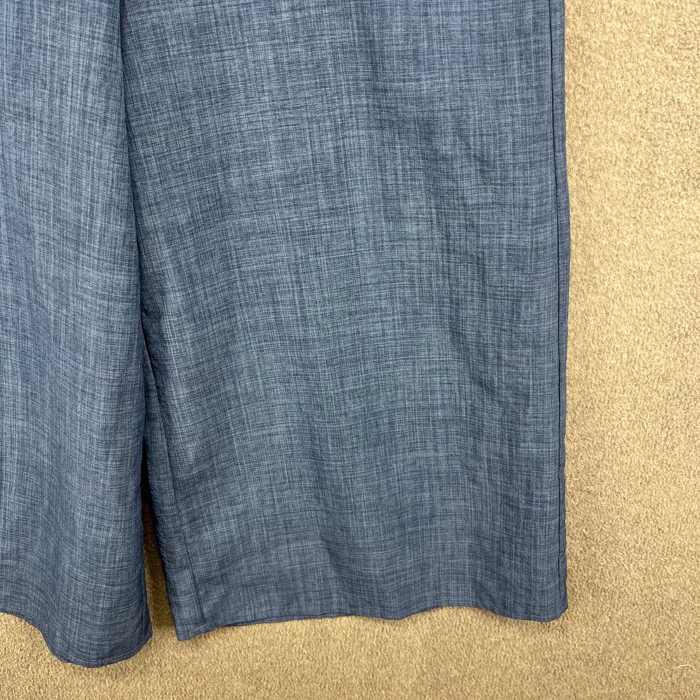 Lulus Ruffle Wide Leg Jumpsuit Women XS Blue crop Surplice Cold Shoulder Culotte - Picture 5 of 15
